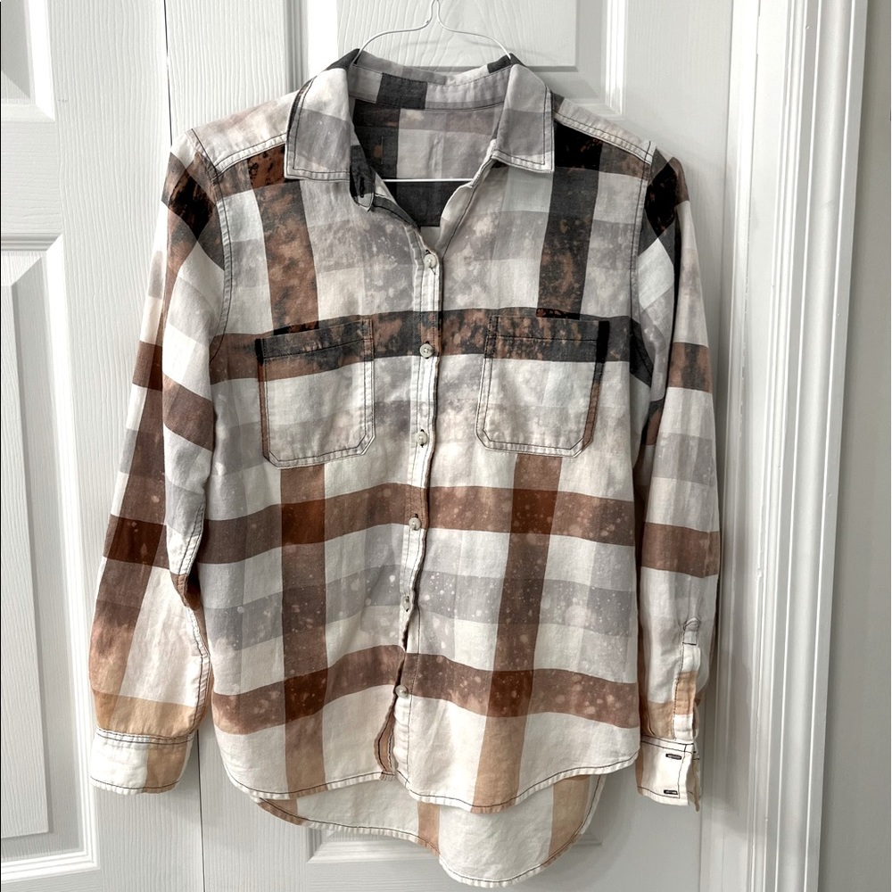 Bleach Splattered Flannel